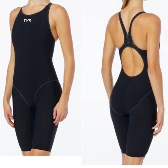 TYR Women’s Thresher Open Back Tech Swimsuit Size 26 Black - Picture 10 of 10